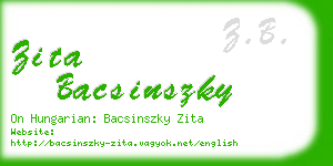 zita bacsinszky business card